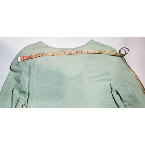 Mint Green Seamed Tunic Top XS Fits M/L V-Neck Long Sleeve Relaxed Fit - Picture 7 of 15